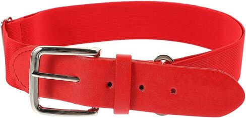 Elastic Baseball Belt for Men and Youth, Stretch Red Faux Leather Softball Waistband, Adjustable Outdoor Sports Belt for Boys in Saudi Arabia