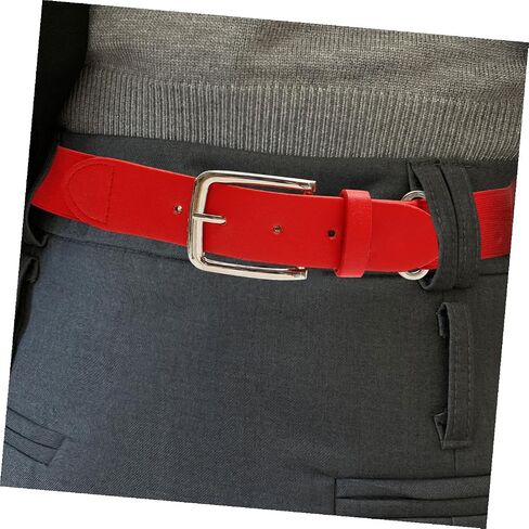 Elastic Baseball Belt for Men and Youth, Stretch Red Faux Leather Softball Waistband, Adjustable Outdoor Sports Belt for Boys in Saudi Arabia