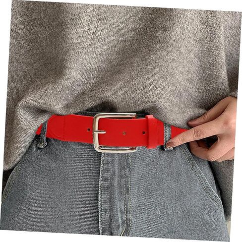 Elastic Baseball Belt for Men and Youth, Stretch Red Faux Leather Softball Waistband, Adjustable Outdoor Sports Belt for Boys in Saudi Arabia