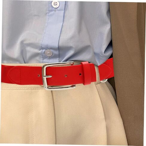 Elastic Baseball Belt for Men and Youth, Stretch Red Faux Leather Softball Waistband, Adjustable Outdoor Sports Belt for Boys in Saudi Arabia