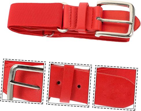 Elastic Baseball Belt for Men and Youth, Stretch Red Faux Leather Softball Waistband, Adjustable Outdoor Sports Belt for Boys in Saudi Arabia