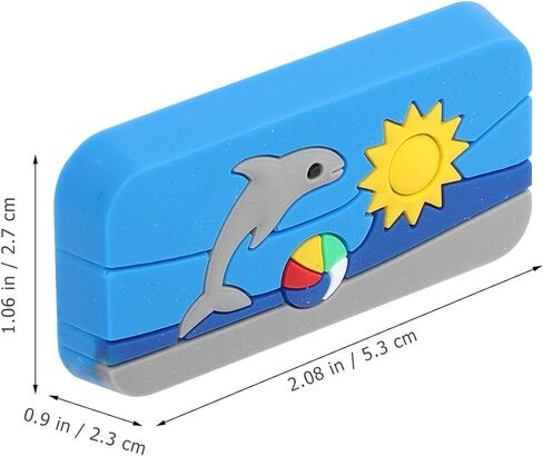 UPKOCH 4pcs Cartoon Printed Rubber Cabinet Pull Handles, Cupboard Drawer Door Knobs, Blue Single-Hole Kitchen Wardrobe Cabinet Hardware in Kuwait