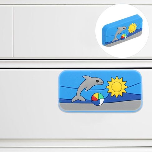 4pcs Cartoon Printed Rubber Cupboard Pull Handles Single Hole Drawer and Cabinet Door Knobs Furniture Accessory Blue for ’ Room Cabinet Decoration in Kuwait