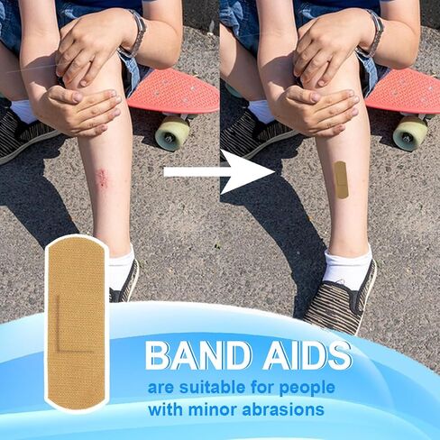 150pcs Adhesive Fabric Bandages Bulk 5 Sizes Flexible Breathable Bandages for First Aid Skin Wound Protection Care in Kuwait