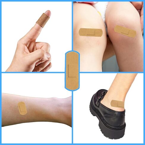 150pcs Adhesive Fabric Bandages Bulk 5 Sizes Flexible Breathable Bandages for First Aid Skin Wound Protection Care in Kuwait