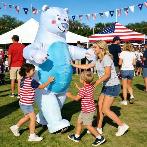 Inflatable Bear Costume for Adults, Lightweight Blow Up Full Body Jumpsuit Cosplay Costume, Funny Air Inflatable Suit for Halloween Carnival Parade Festival Christmas and Role Play Party Dress Up in Saudi Arabia