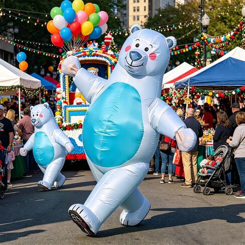 Inflatable Bear Costume for Adults, Lightweight Blow Up Full Body Jumpsuit Cosplay Costume, Funny Air Inflatable Suit for Halloween Carnival Parade Festival Christmas and Role Play Party Dress Up in Saudi Arabia