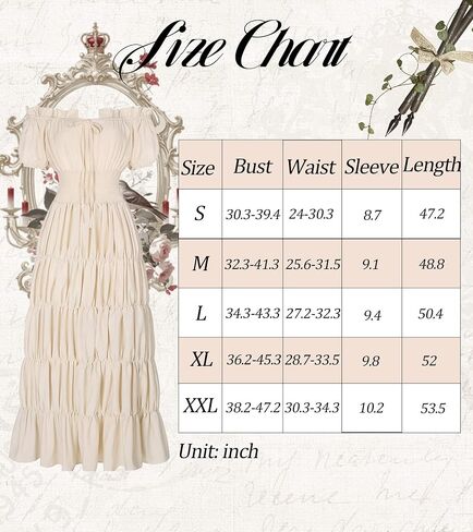 6 Pcs Renaissance Costume Women Medieval Dress for Women Cottagecore Dress Peasant Dress in Saudi Arabia