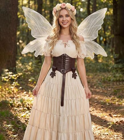 6 Pcs Renaissance Costume Women Medieval Dress for Women Cottagecore Dress Peasant Dress in Saudi Arabia