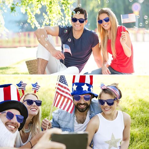 4 Pairs American Flag Sunglasses, 4th of July Accessories for Women Men Teens, Patriotic Party Favors Supplies Costume Dress-up & Pretend Play, Independence Day Memorial Day Veterans Day Eyewear in Saudi Arabia