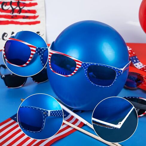 4 Pairs American Flag Sunglasses, 4th of July Accessories for Women Men Teens, Patriotic Party Favors Supplies Costume Dress-up & Pretend Play, Independence Day Memorial Day Veterans Day Eyewear in Saudi Arabia