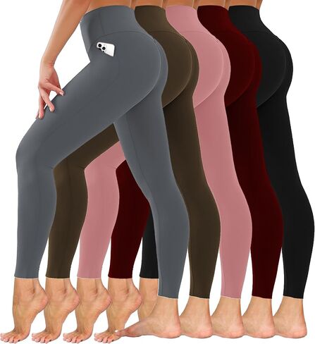 Diravo 5 Pack Women's Leggings with Pockets/no Pocket, High Waisted Workout & Yoga Pants in Saudi Arabia