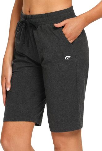 EZRUN Womens Bermuda Shorts Summer Sweat Shorts with Deep Pockets Cotton Shorts for Women Gym Workout in Saudi Arabia