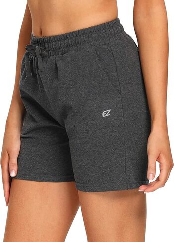 EZRUN Womens Bermuda Shorts Summer Sweat Shorts with Deep Pockets Cotton Shorts for Women Gym Workout in Saudi Arabia