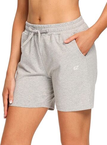 EZRUN Womens Bermuda Shorts Summer Sweat Shorts with Deep Pockets Cotton Shorts for Women Gym Workout in Saudi Arabia