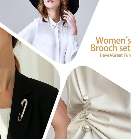 6PCS Women's Brooch Set- Imitation Pearl & Crystal Shawl Clips, Non-Slip Sweater Pins for Women's Clothing, Scarves and Cardigans in Saudi Arabia