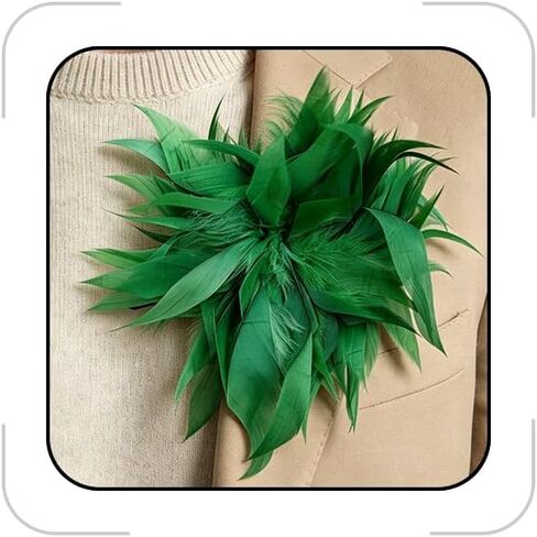 Brooches and Pins for Women Men Large Feather Flower Brooch Prom Jewelry Accessorie Oversized Floral Lapel Pins Wedding Bridesmaid Dress Costume 5.9inch in Kuwait