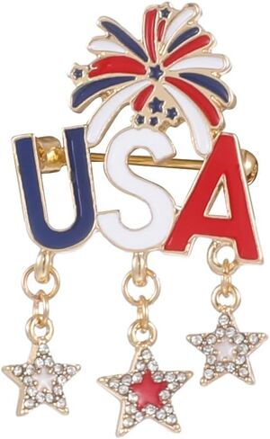 Madison Tyler 4th of July Brooches for Women | 250 USA American Pins for Women | Independence Memorial Day Bow Brooch | Patriotic Brooches Holiday Jewelry in Kuwait