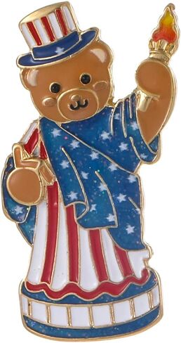 Madison Tyler 4th of July Brooches for Women | 250 USA American Pins for Women | Independence Memorial Day Bow Brooch | Patriotic Brooches Holiday Jewelry in Kuwait