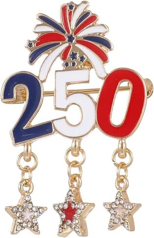 Madison Tyler 4th of July Brooches for Women | 250 USA American Pins for Women | Independence Memorial Day Bow Brooch | Patriotic Brooches Holiday Jewelry in Kuwait
