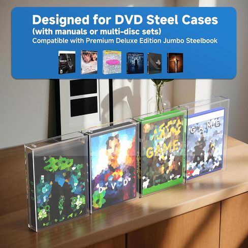 1Pack for Steelbook Protector with Wall Mount - Premium Acrylic Display Case Compatible with Thickened Collector Edition DVD (Clear Case Only) in Kuwait