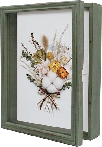 Shadow Box Frame, Solid Wood Display Cases Memory Box with Linen Back for Keepsakes, Photos, Medals. 11 x 14 Inch, Distressed Teal in Saudi Arabia