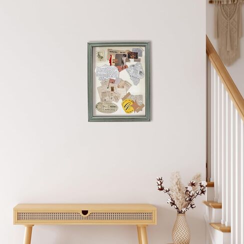 Shadow Box Frame, Solid Wood Display Cases Memory Box with Linen Back for Keepsakes, Photos, Medals. 11 x 14 Inch, Distressed Teal in Saudi Arabia