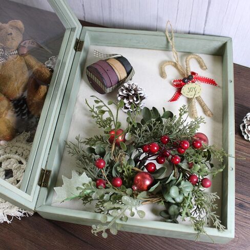 Shadow Box Frame, Solid Wood Display Cases Memory Box with Linen Back for Keepsakes, Photos, Medals. 11 x 14 Inch, Distressed Teal in Saudi Arabia