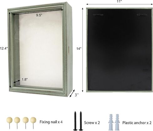 Shadow Box Frame, Solid Wood Display Cases Memory Box with Linen Back for Keepsakes, Photos, Medals. 11 x 14 Inch, Distressed Teal in Saudi Arabia