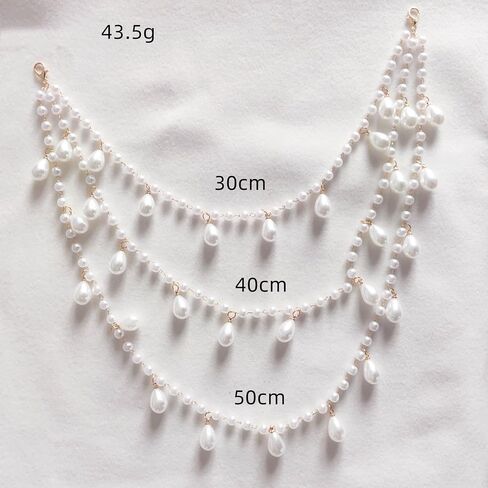 2 Pcs Pearl Shoulder Chain Detachable Bridal Arm Jewelry Layered Beaded Tassel Epaulettes for Wedding Prom Dress Sleeves Pearl Straps Accessory in Kuwait