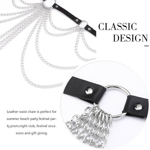 Leather Waist Chain Belt Goth Waist Belt Fashion Rave Accessories for Women in Saudi Arabia