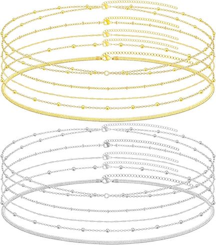 NEWITIN 4 Pieces Waist Chain for Women Gold Plated Adjustable Belly Chain Dainty Layered Summer Beach Body Chains Sexy Bikini Body Chains Jewelry Accessories for Women in Kuwait