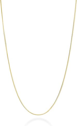 Miabella 925 Sterling Silver, 18K Gold Plated Italian 0.7mm Diamond Cut Round Snake Chain Necklace for Women Made in Italy in Kuwait