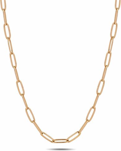 Vyore 18K Gold Plated Paperclip Chain Necklace for Women, 16 In Link Chain | 316L stainless steel, tarnish-free & waterproof. Bold paperclip link chain, 16 in, secure lobster clasp. Gift-ready. in Kuwait