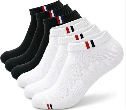 Men's Ankle Socks 6 Pack Low Cut Breathable Cotton Casual Socks Moisture Wicking Athletic Running Socks for Daily Wear in Kuwait