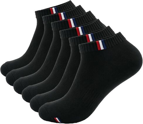 Men's Ankle Socks 6 Pack Low Cut Breathable Cotton Casual Socks Moisture Wicking Athletic Running Socks for Daily Wear in Kuwait
