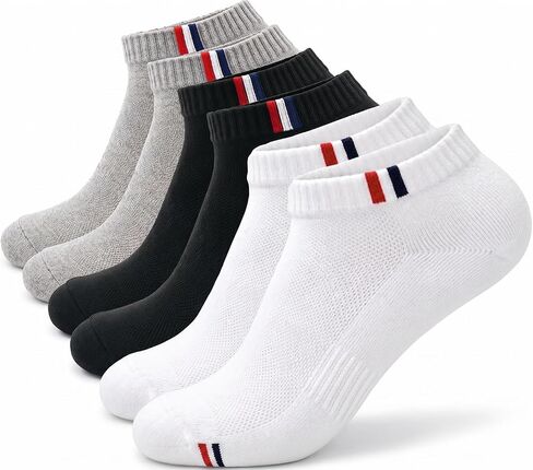 Men's Ankle Socks 6 Pack Low Cut Breathable Cotton Casual Socks Moisture Wicking Athletic Running Socks for Daily Wear in Kuwait