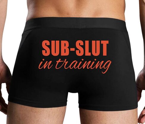 Knaughty Knickers Sub Slut In Training for Masters Submissive Daddys Whore Black Mens Boxer Brief Sexy Adult Design in Kuwait