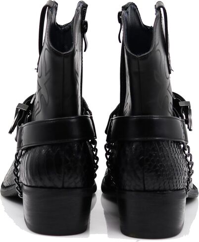 Enzo Romeo EZJ Men's Western Cowboy Motorcycle Ankle Boots with Alligator Prints in Kuwait