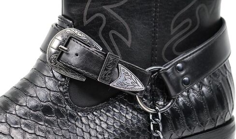 Enzo Romeo EZJ Men's Western Cowboy Motorcycle Ankle Boots with Alligator Prints in Kuwait