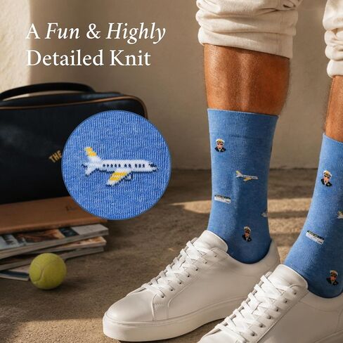 The Aviation Aficionado Socks – Airplane Gifts for Men – Perfect Pilot Gift – 1 x Pair, Size 8-13, Navy – Aviation Gifts for Pilots, Travelers, Airplane Lovers in Saudi Arabia