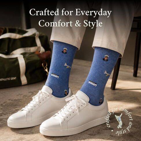 The Aviation Aficionado Socks – Airplane Gifts for Men – Perfect Pilot Gift – 1 x Pair, Size 8-13, Navy – Aviation Gifts for Pilots, Travelers, Airplane Lovers in Saudi Arabia