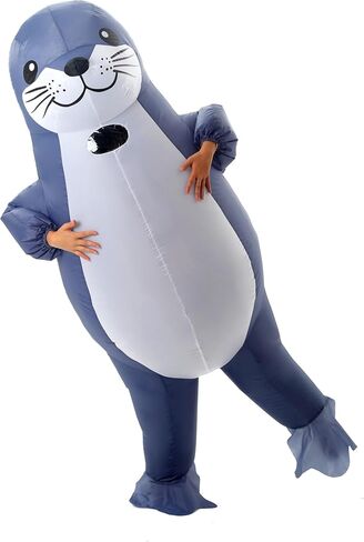 Seal Costume,Inflatable Animal Costume,Funny Blow Up Seal Costumes Beach Party Halloween for Adult in Kuwait