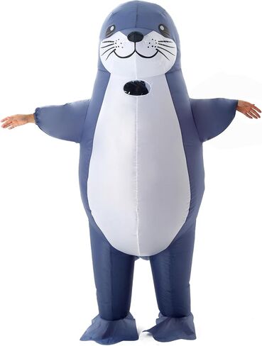 Seal Costume,Inflatable Animal Costume,Funny Blow Up Seal Costumes Beach Party Halloween for Adult in Kuwait