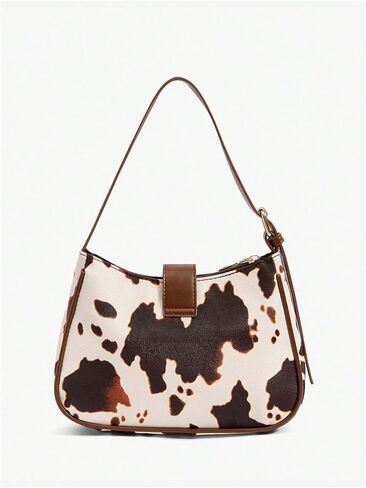 Floerns Women's Western Cow Print Shoulder Bag Handbag Buckle Underarm Clutch Purse in Kuwait