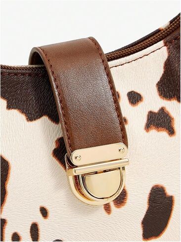 Floerns Women's Western Cow Print Shoulder Bag Handbag Buckle Underarm Clutch Purse in Kuwait