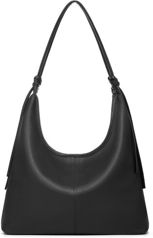 Vegan Leather Slouchy Hobo Purses for Women,Soft Leather Tote Handbags Shoulder Satchel with Tassel Ribbon in Saudi Arabia