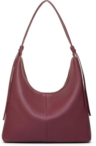 Vegan Leather Slouchy Hobo Purses for Women,Soft Leather Tote Handbags Shoulder Satchel with Tassel Ribbon in Kuwait