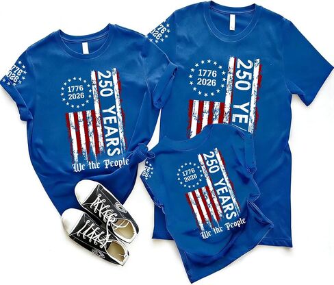 250 Anniversary USA Shirts Family Match USA Shirt 4th of July Tshirt American Flag Casual Clothes Sets Graphic Tee in Saudi Arabia