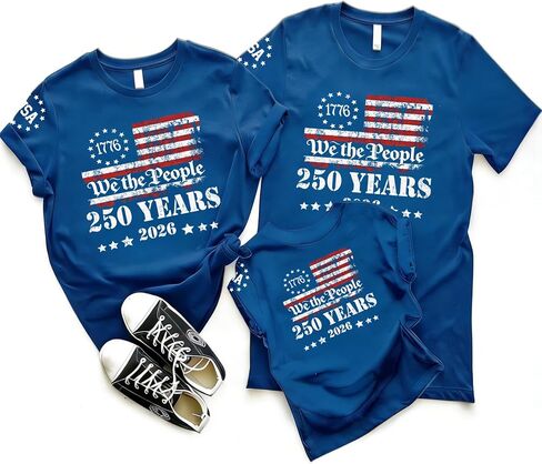 250 Anniversary USA Shirts Family Match USA Shirt 4th of July Tshirt American Flag Casual Clothes Sets Graphic Tee in Saudi Arabia